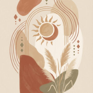 Boho Abstract Sun Wall Art Printable